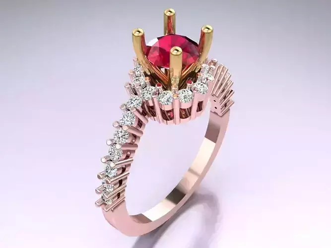 Diamond Ring - Womens Rings - GN165 3D print model Diamond Ring - Womens Rings - GN165 3D print model