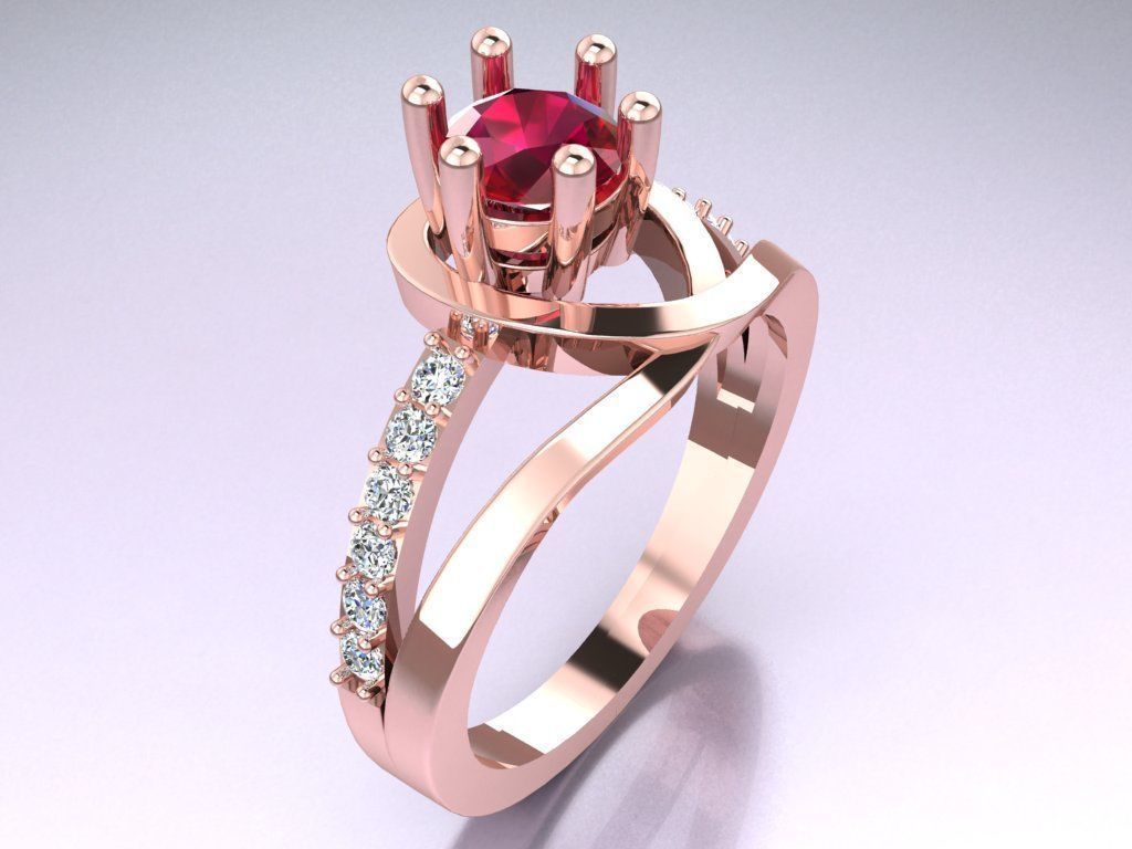 Diamond Ring - Womens Rings - GN166 3D print model_1