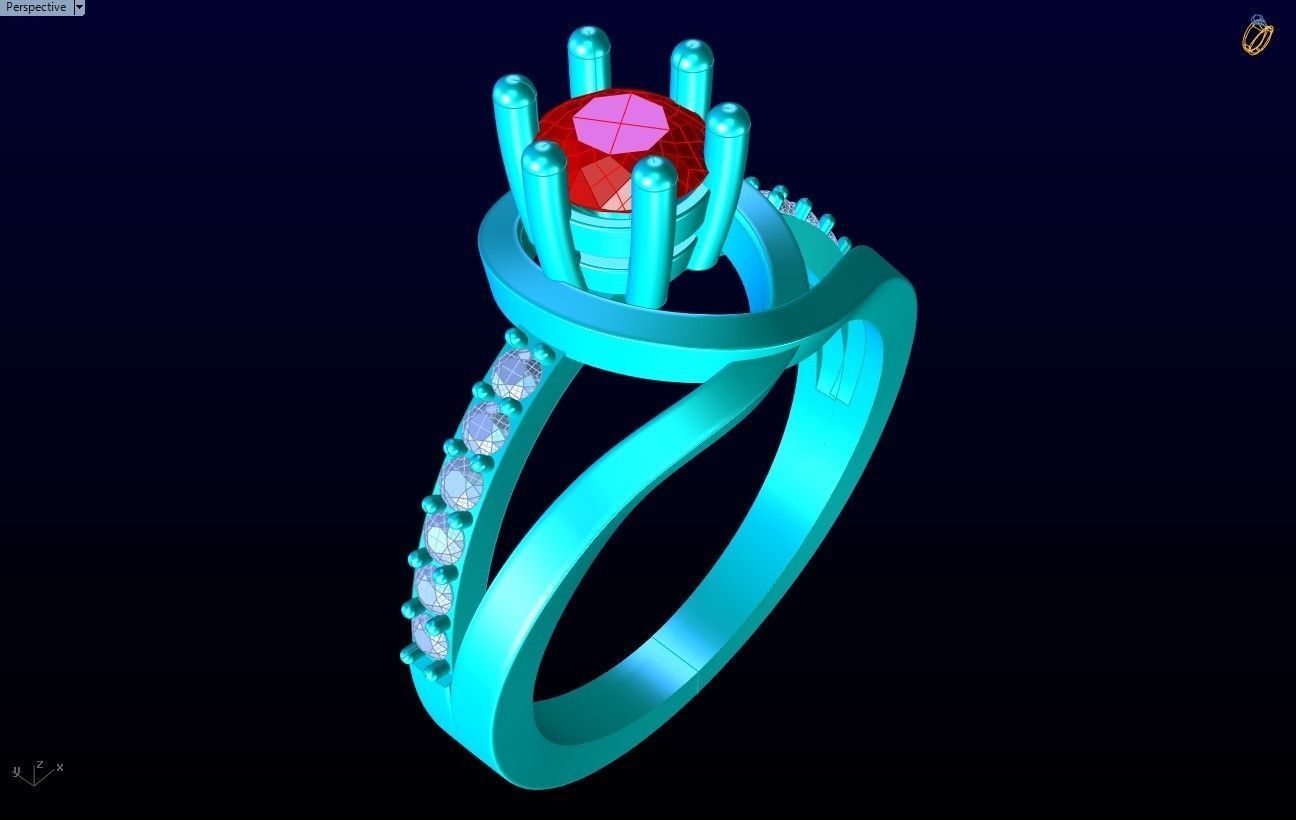 Diamond Ring - Womens Rings - GN166 3D print model_9