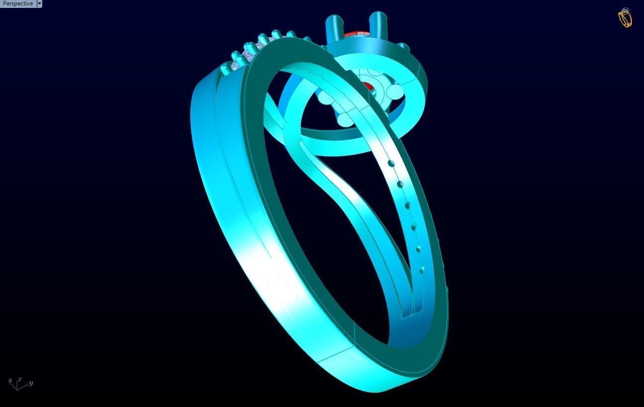 Diamond Ring - Womens Rings - GN166 3D print model_7