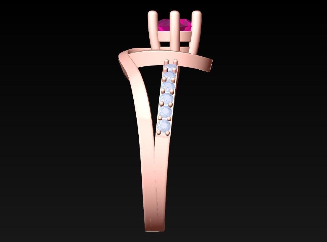 Diamond Ring - Womens Rings - GN166 3D print model_5