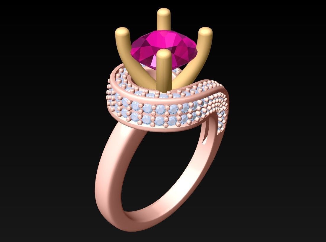 Diamond Ring - Womens Rings - GN169 3D print model_2