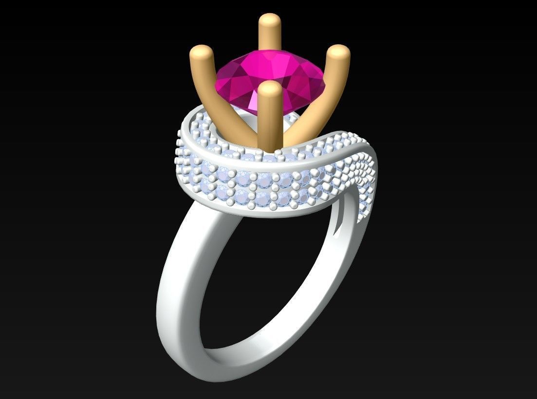 Diamond Ring - Womens Rings - GN169 3D print model_3