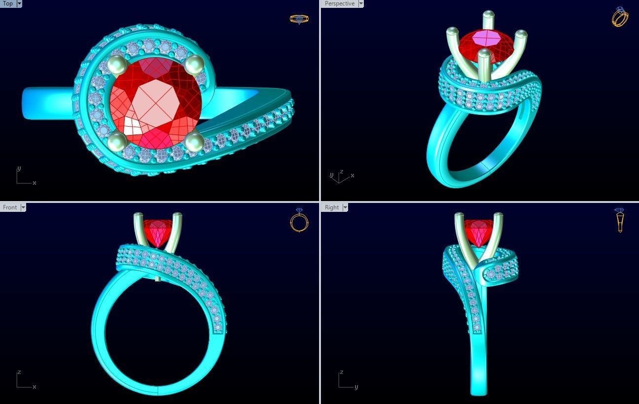 Diamond Ring - Womens Rings - GN169 3D print model_10