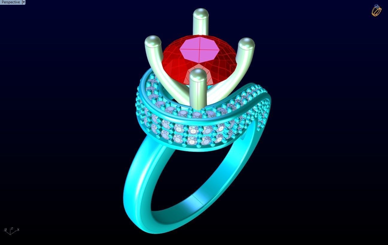 Diamond Ring - Womens Rings - GN169 3D print model_9