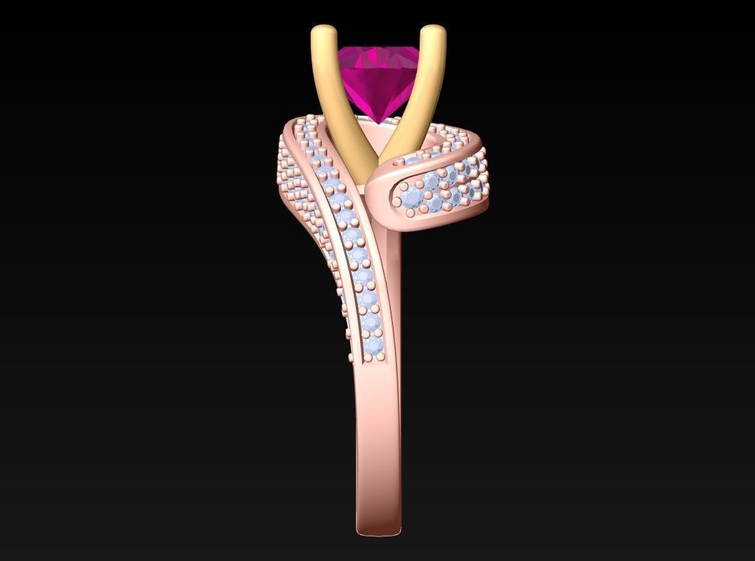 Diamond Ring - Womens Rings - GN169 3D print model_5