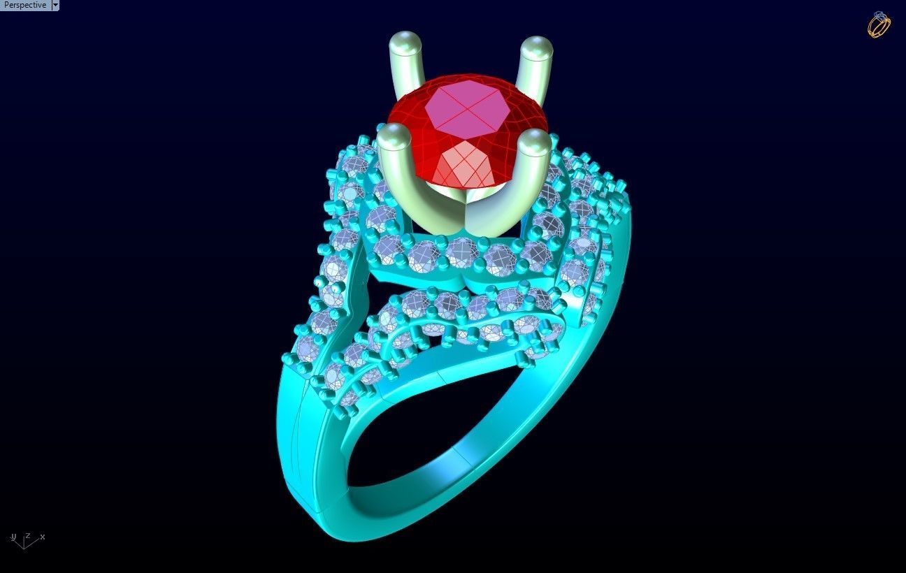 Diamond Ring - Womens Rings - GN175 3D print model_9