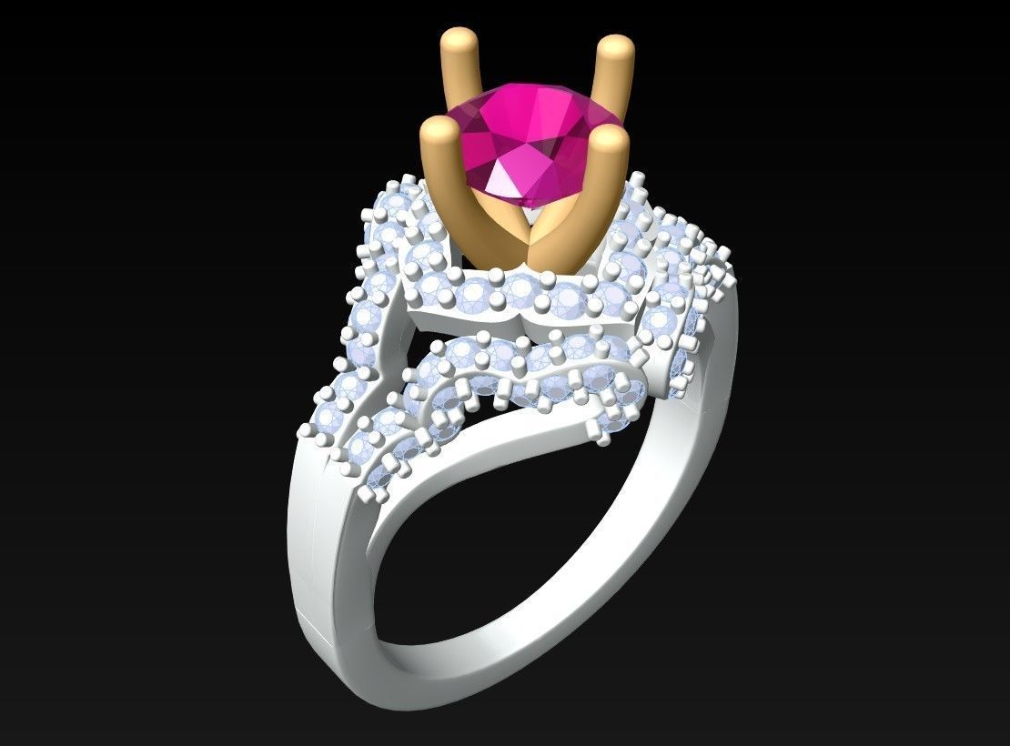 Diamond Ring - Womens Rings - GN175 3D print model_3