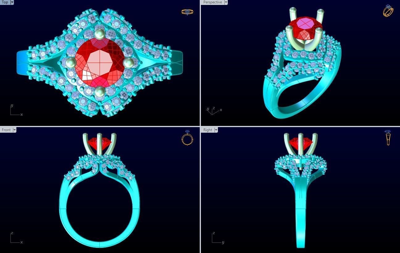 Diamond Ring - Womens Rings - GN175 3D print model_10