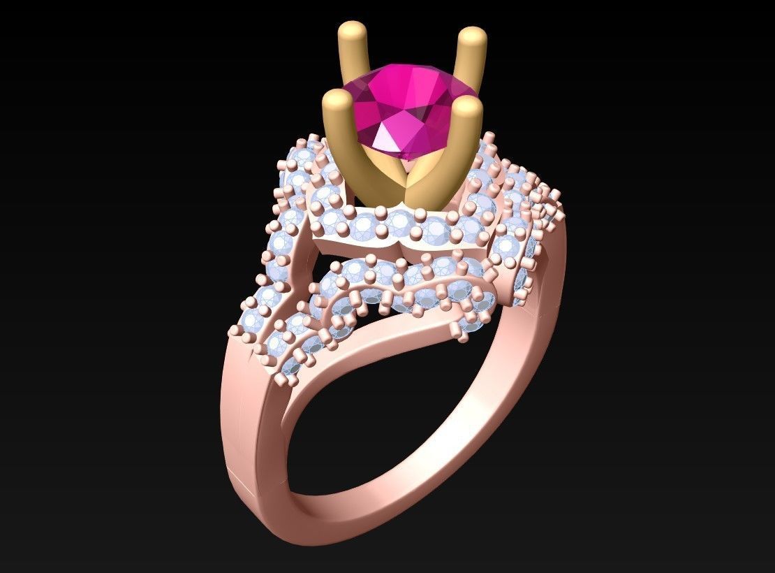 Diamond Ring - Womens Rings - GN175 3D print model_1