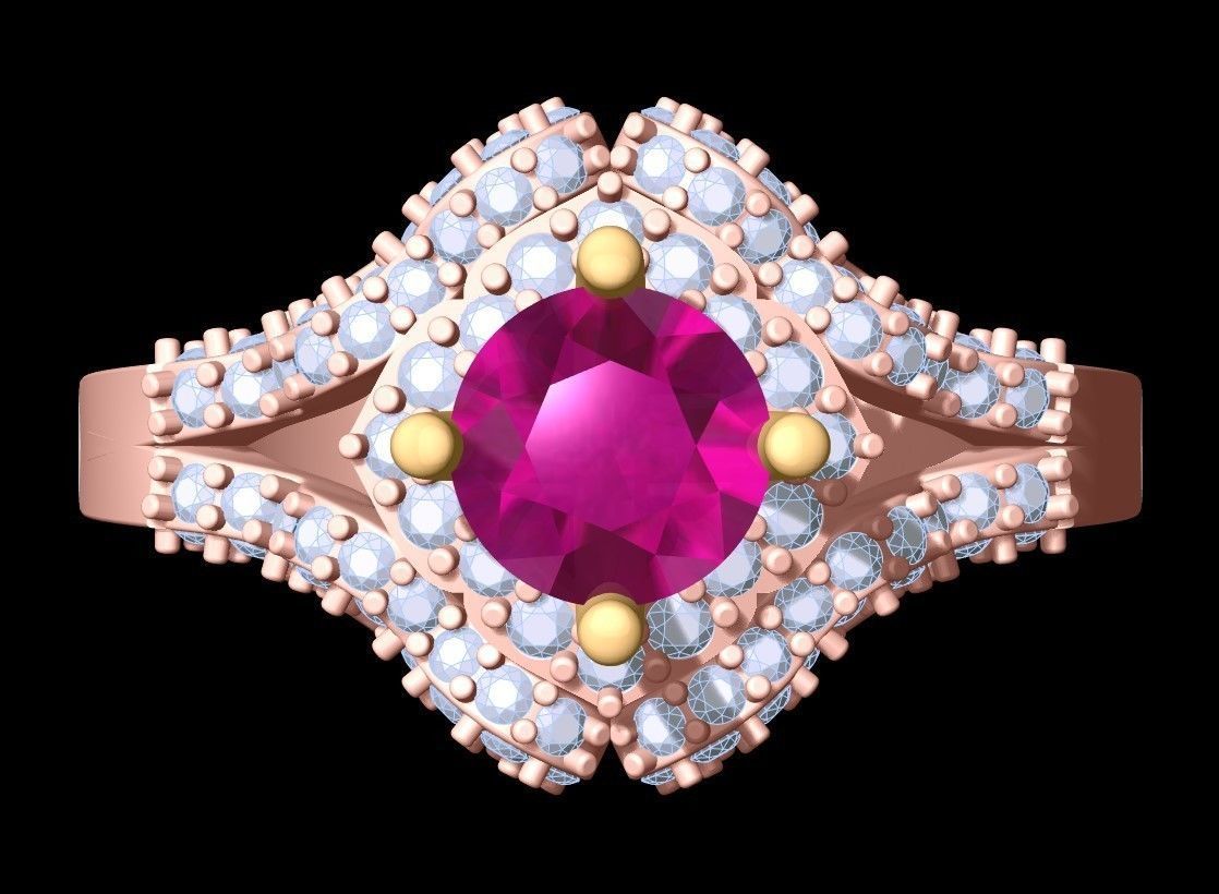 Diamond Ring - Womens Rings - GN175 3D print model_4