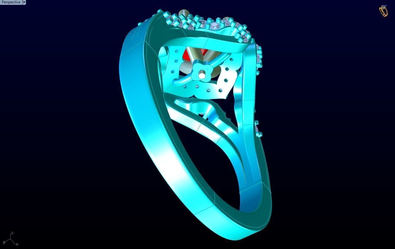 Diamond Ring - Womens Rings - GN175 3D print model_7