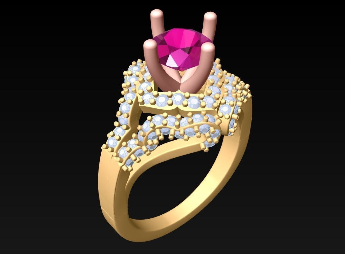 Diamond Ring - Womens Rings - GN175 3D print model_2