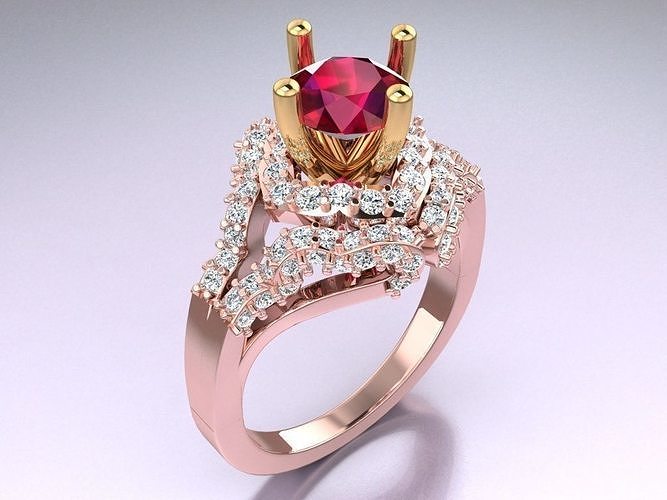 Diamond Ring - Womens Rings - GN175 3D print model