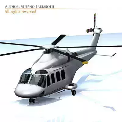 AW-139 helicopter with all rights reserved 3D model