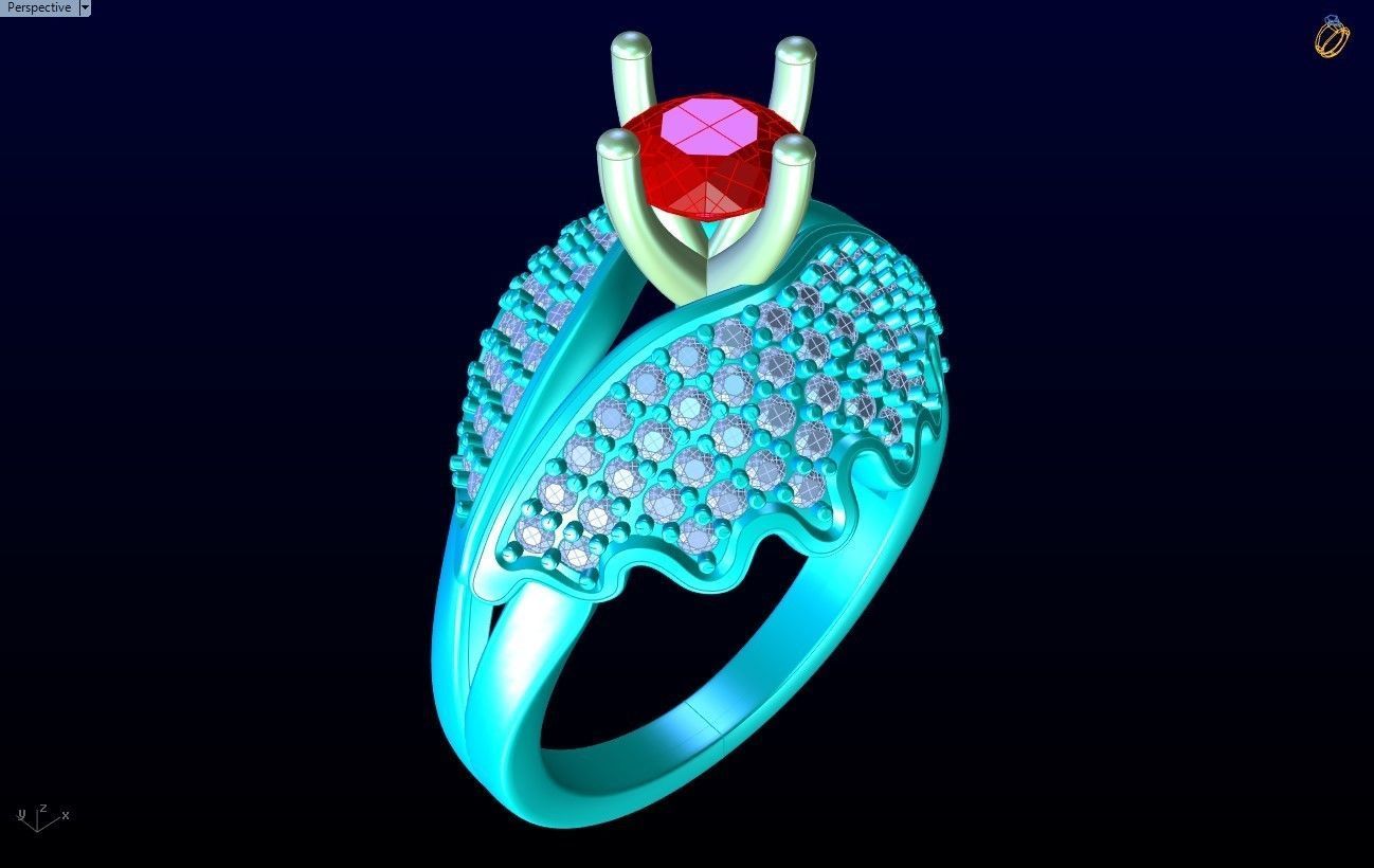 Diamond Ring - Womens Rings - GN176 3D print model_9