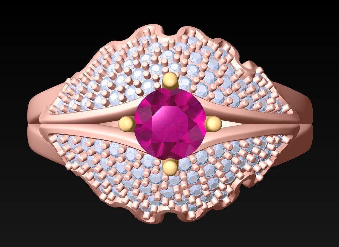 Diamond Ring - Womens Rings - GN176 3D print model_4