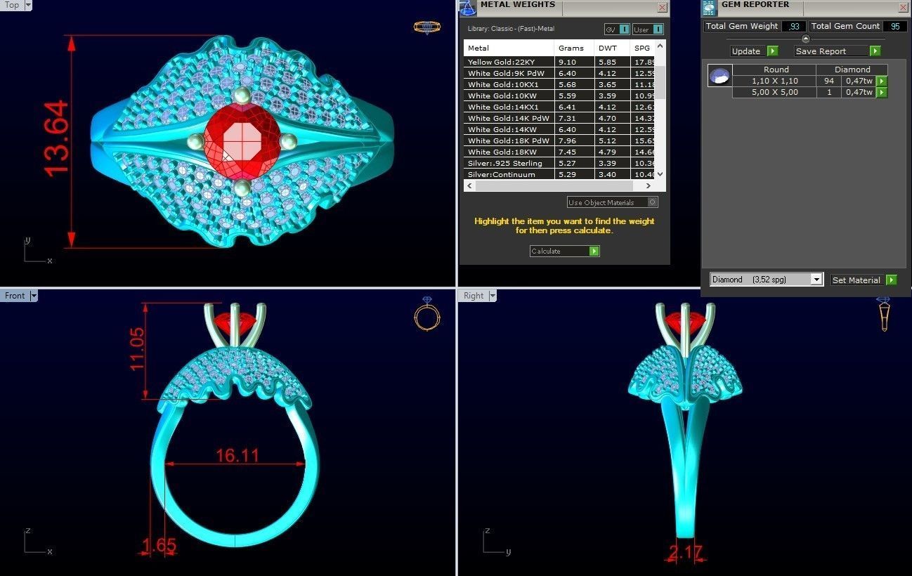 Diamond Ring - Womens Rings - GN176 3D print model_8
