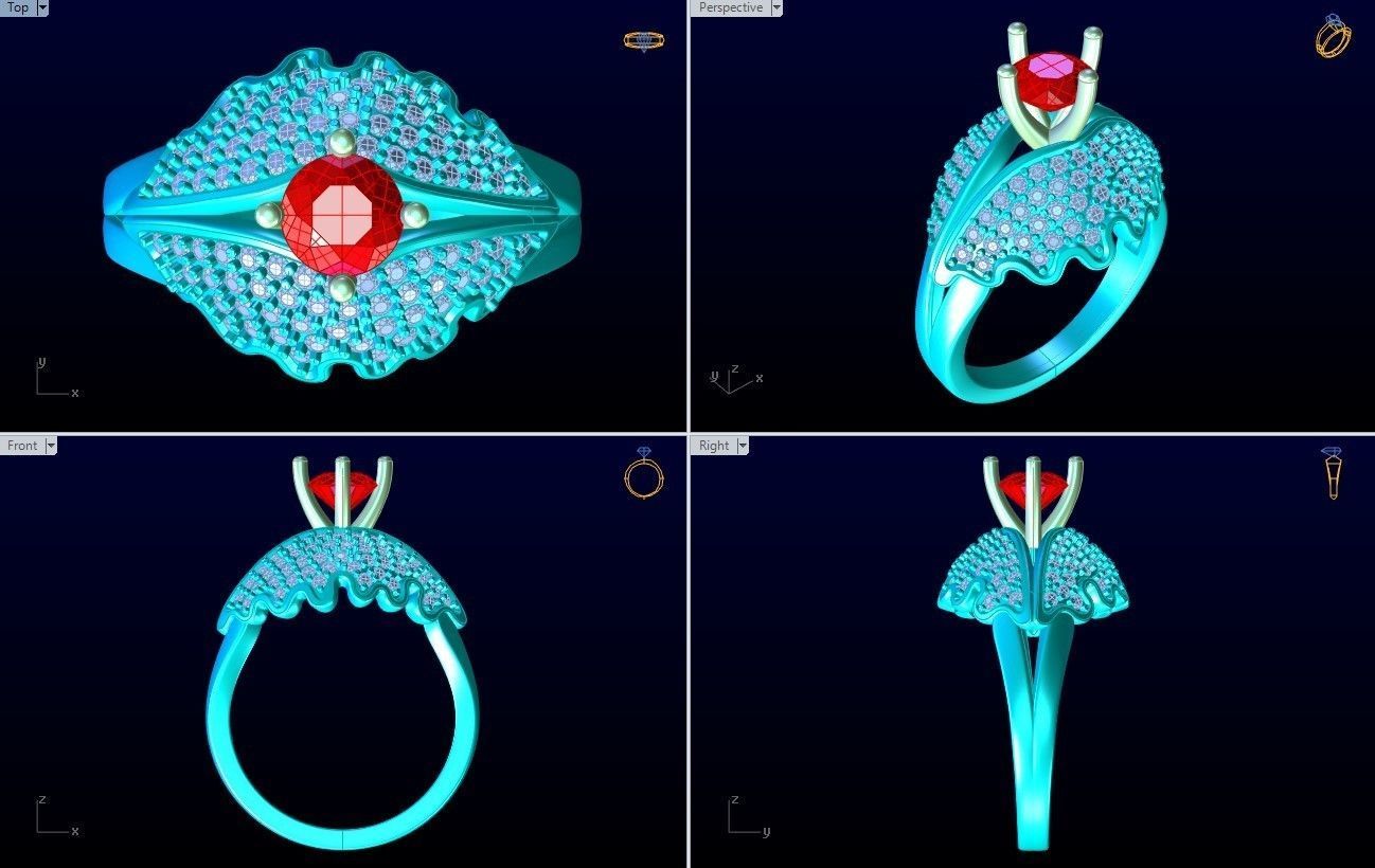 Diamond Ring - Womens Rings - GN176 3D print model_10