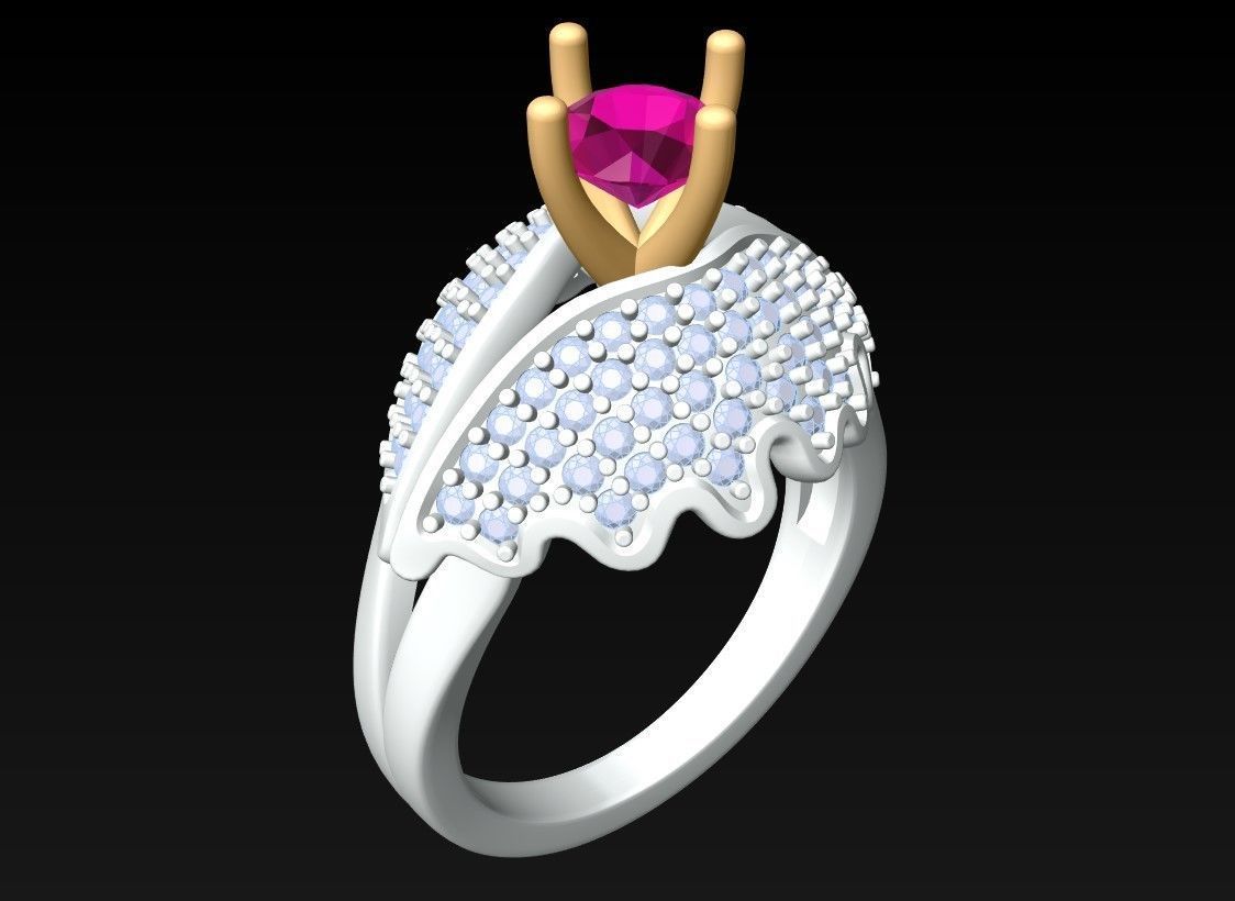 Diamond Ring - Womens Rings - GN176 3D print model_3