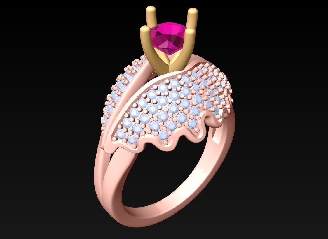 Diamond Ring - Womens Rings - GN176 3D print model_1