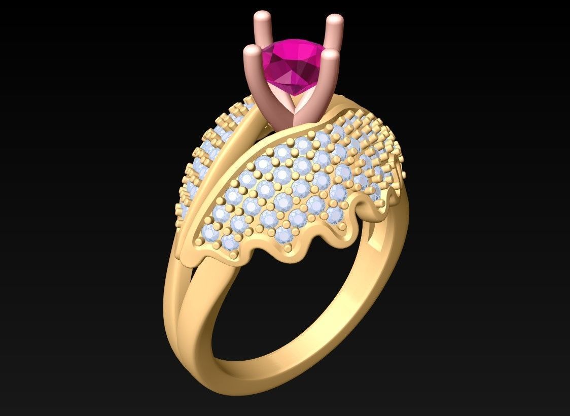 Diamond Ring - Womens Rings - GN176 3D print model_2