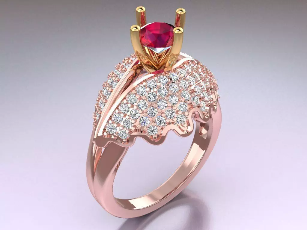 Diamond Ring - Womens Rings - GN176 3D print model_0