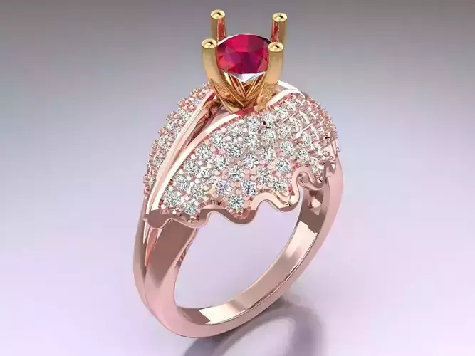 Diamond Ring - Womens Rings - GN176 3D print model Diamond Ring - Womens Rings - GN176 3D print model