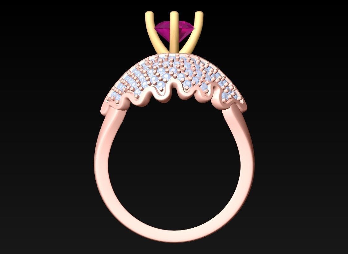 Diamond Ring - Womens Rings - GN176 3D print model_6