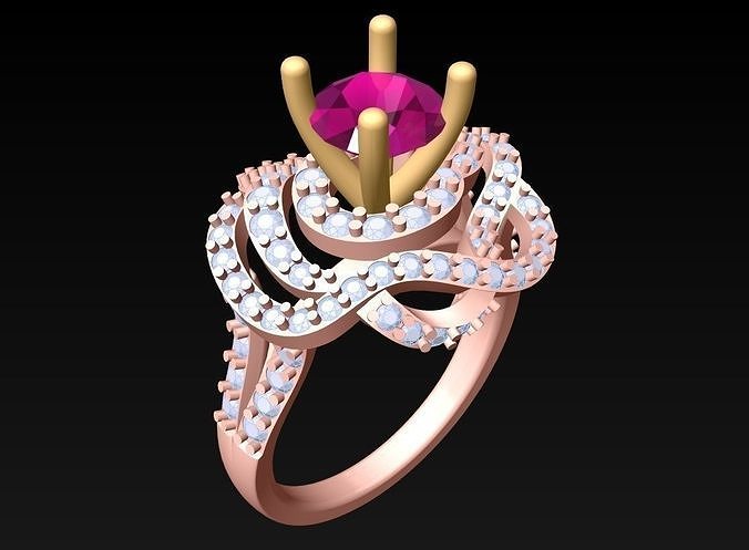 Diamond Ring - Womens Rings - GN178 3D print model