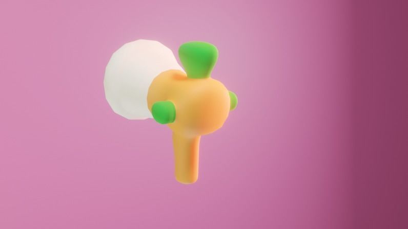 Cartoon Gun Low-poly 3D model_1