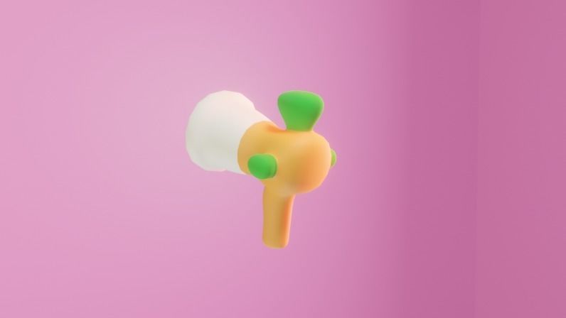 Cartoon Gun Low-poly 3D model_4