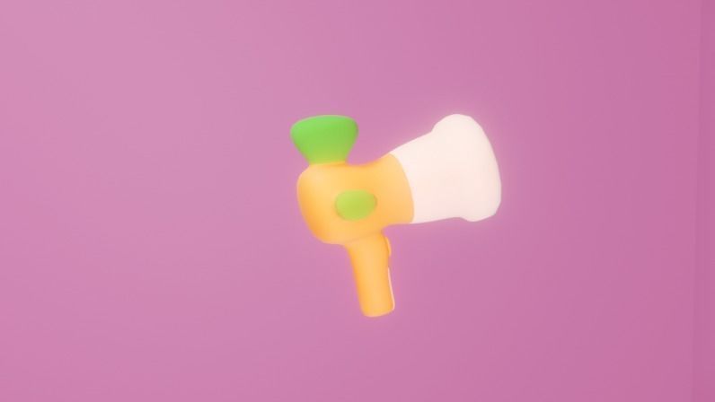 Cartoon Gun Low-poly 3D model_6