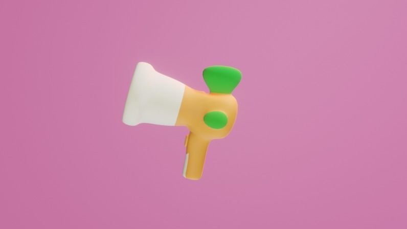 Cartoon Gun Low-poly 3D model_2