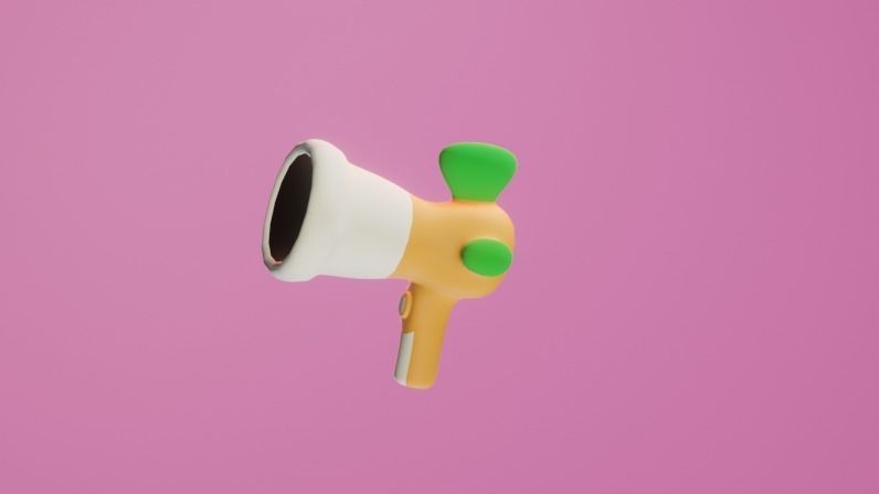 Cartoon Gun Low-poly 3D model_9