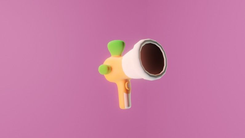 Cartoon Gun Low-poly 3D model_7