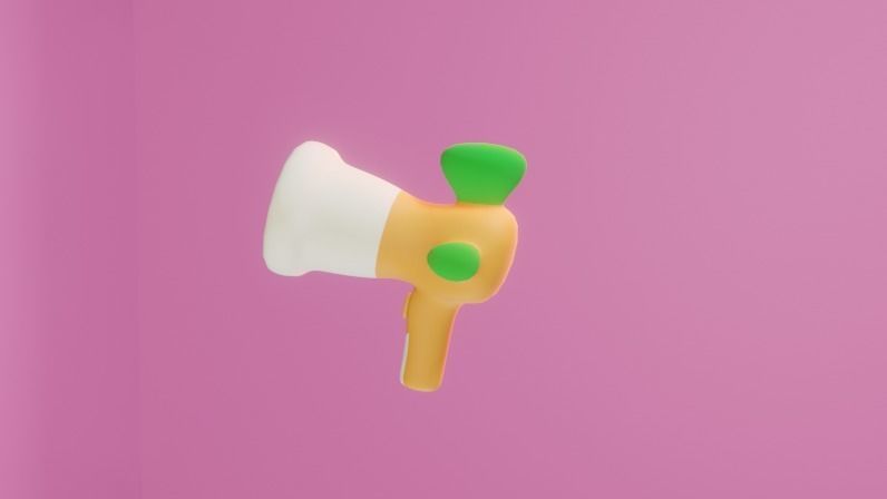 Cartoon Gun Low-poly 3D model_3