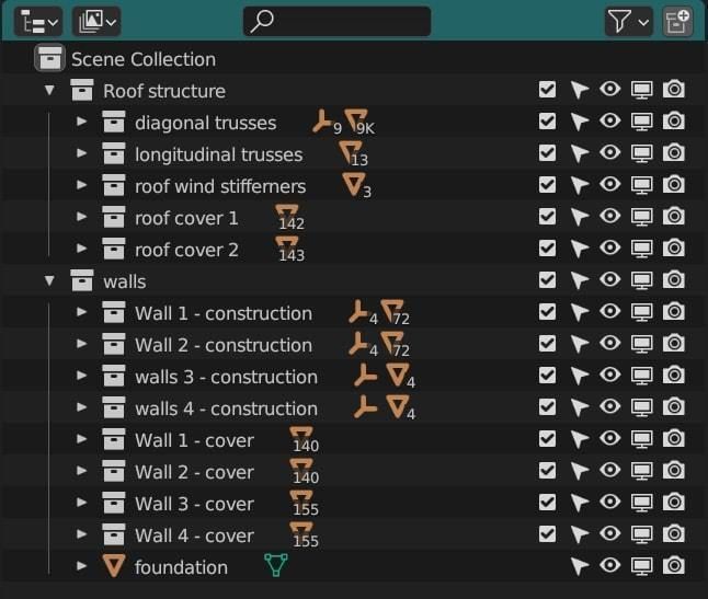 Industrial wooden truss hall - calculated 3D model_8