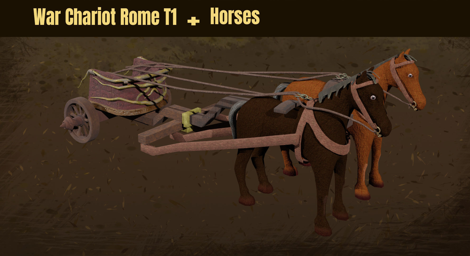Asset - War Chariot Rome Horse T1 free VR / AR / low-poly 3D model ...