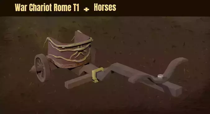 Asset - War Chariot Rome Horse T1 Free low-poly 3D model