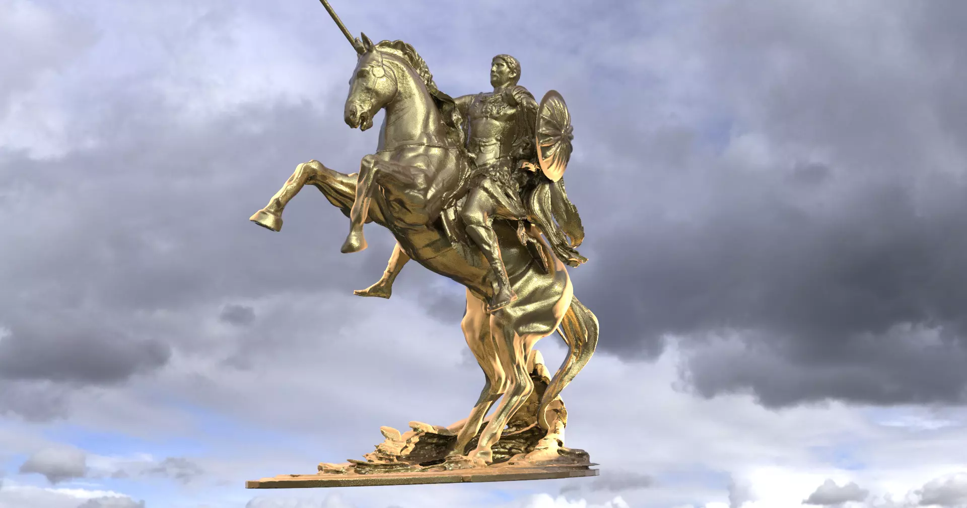 Roman Emperor sculpture 3D model_0