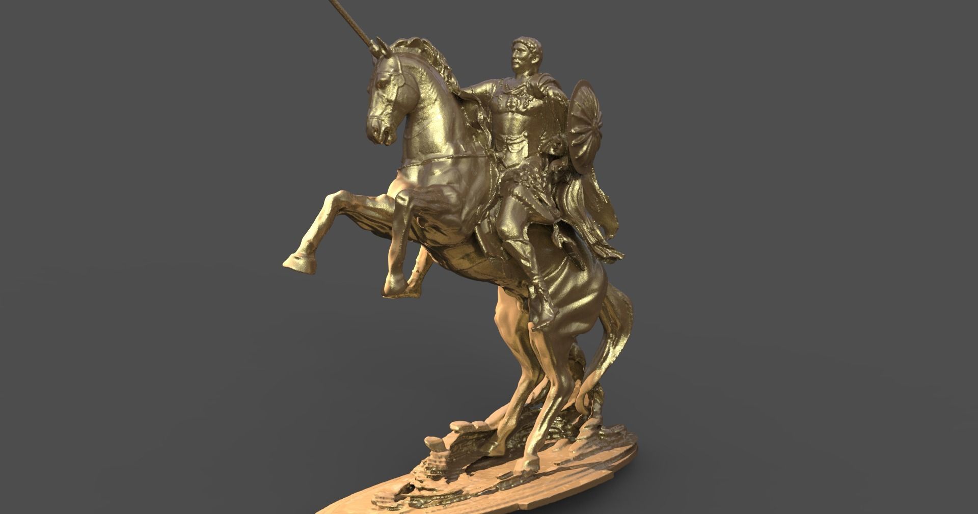 Roman Emperor sculpture 3D model_1