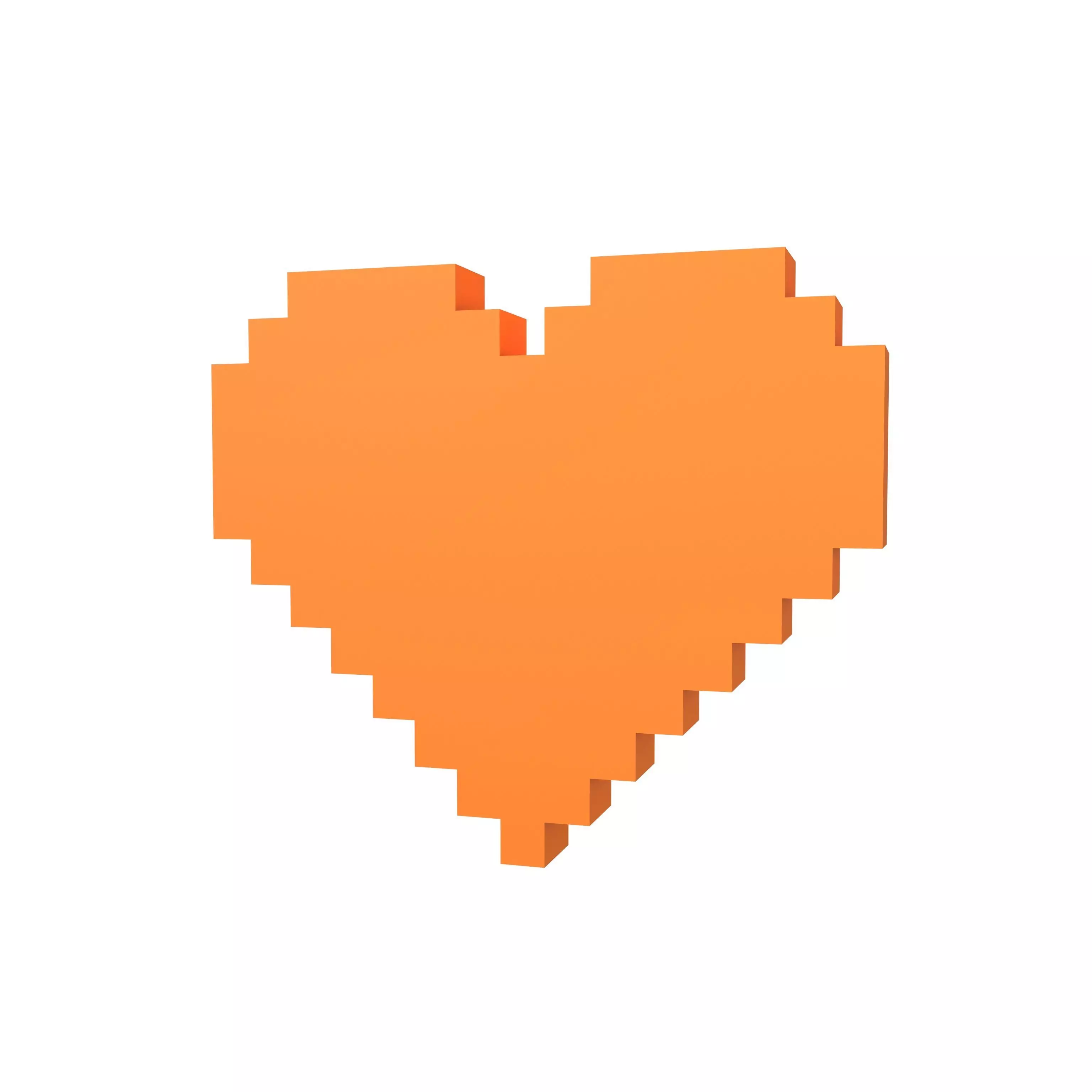 Pixel Heart v4 002 Low-poly 3D model_0