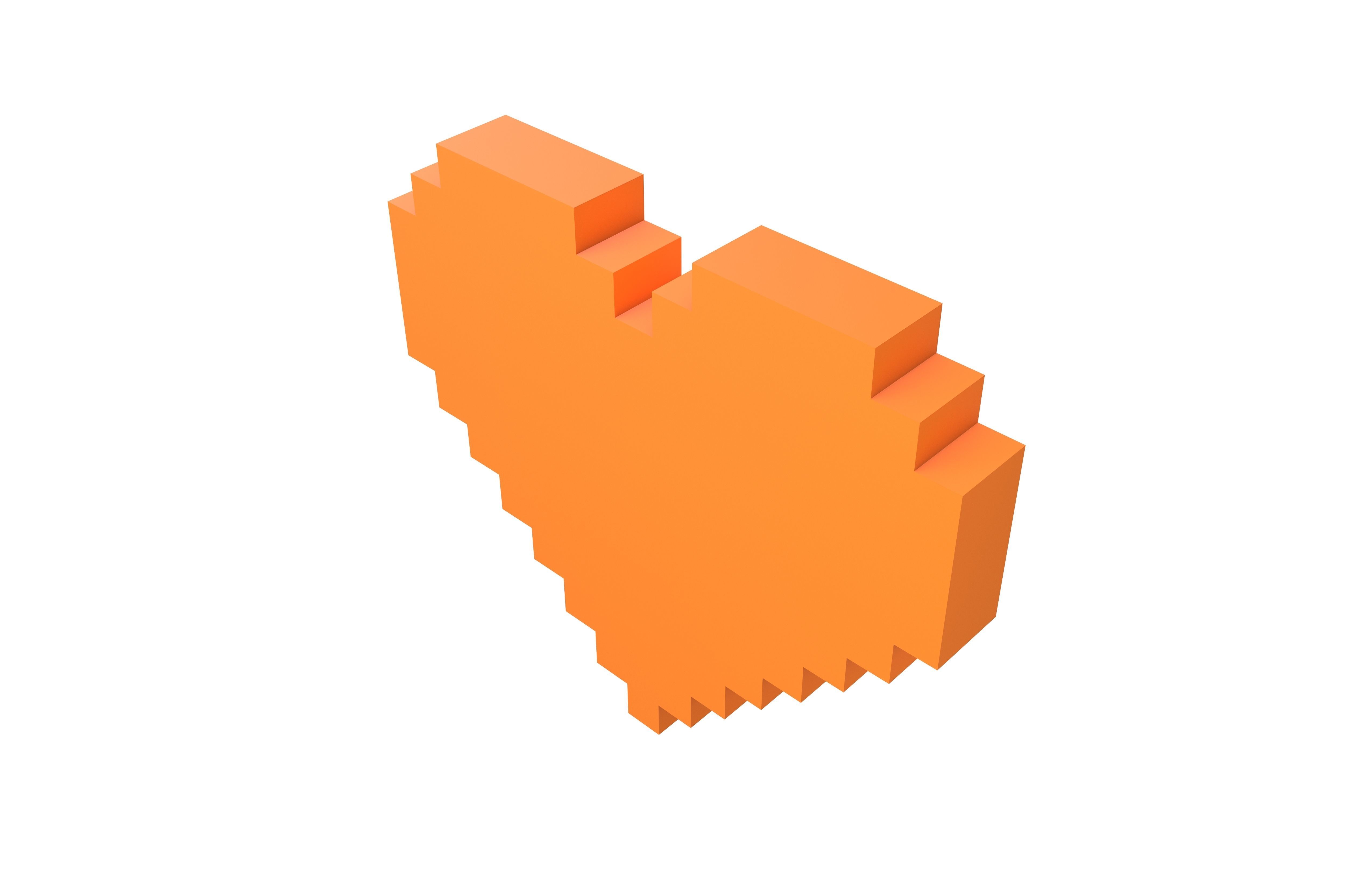 Pixel Heart v4 002 Low-poly 3D model_2