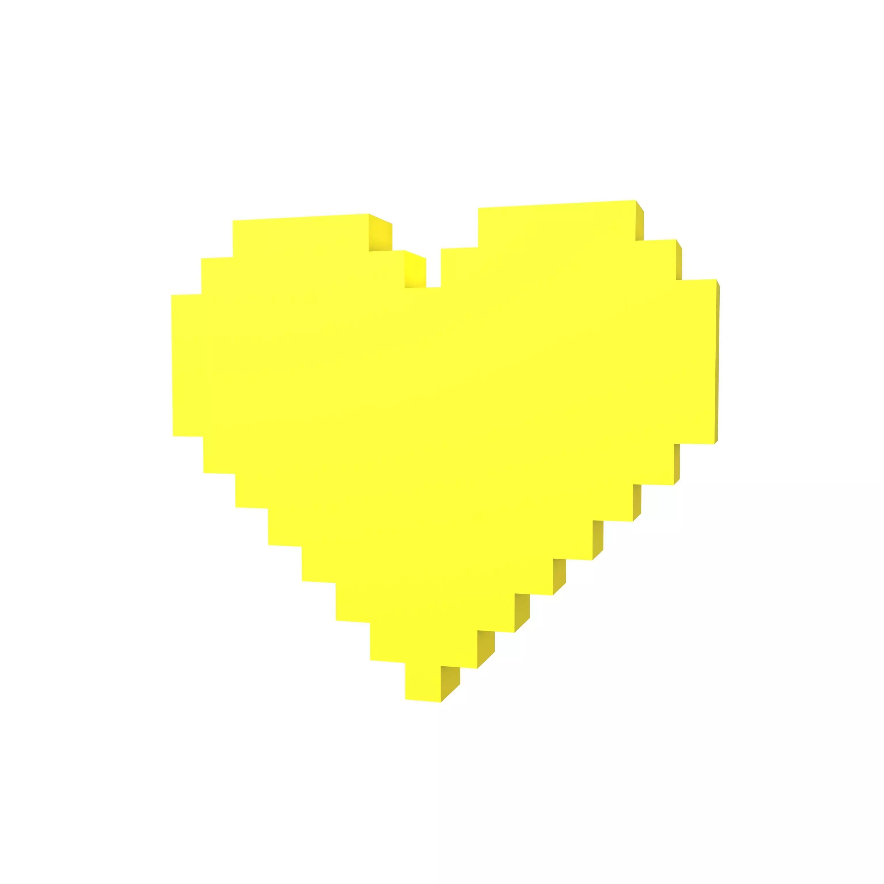 Pixel Heart v4 003 Low-poly 3D model_0