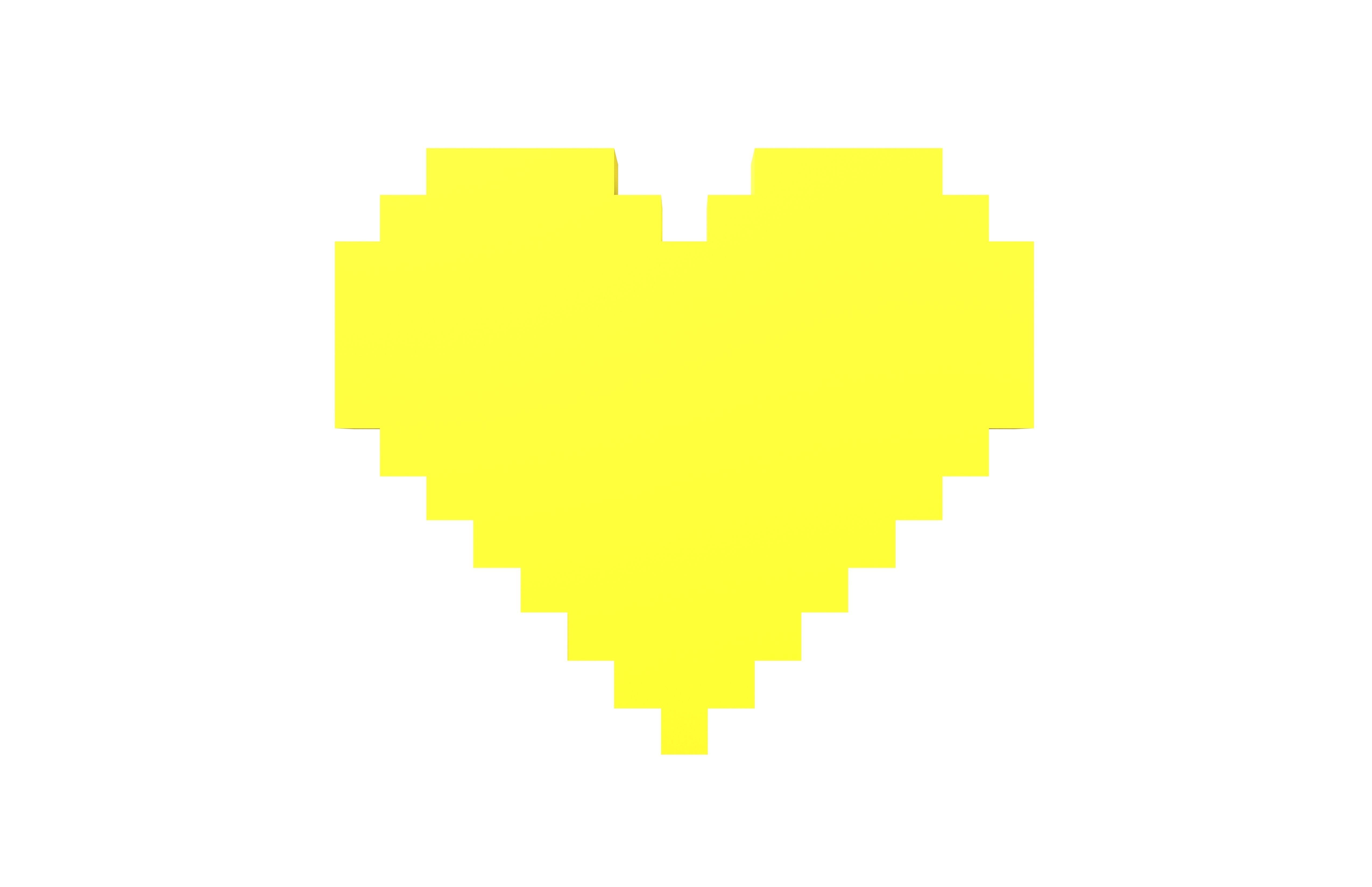 Pixel Heart v4 003 Low-poly 3D model_1