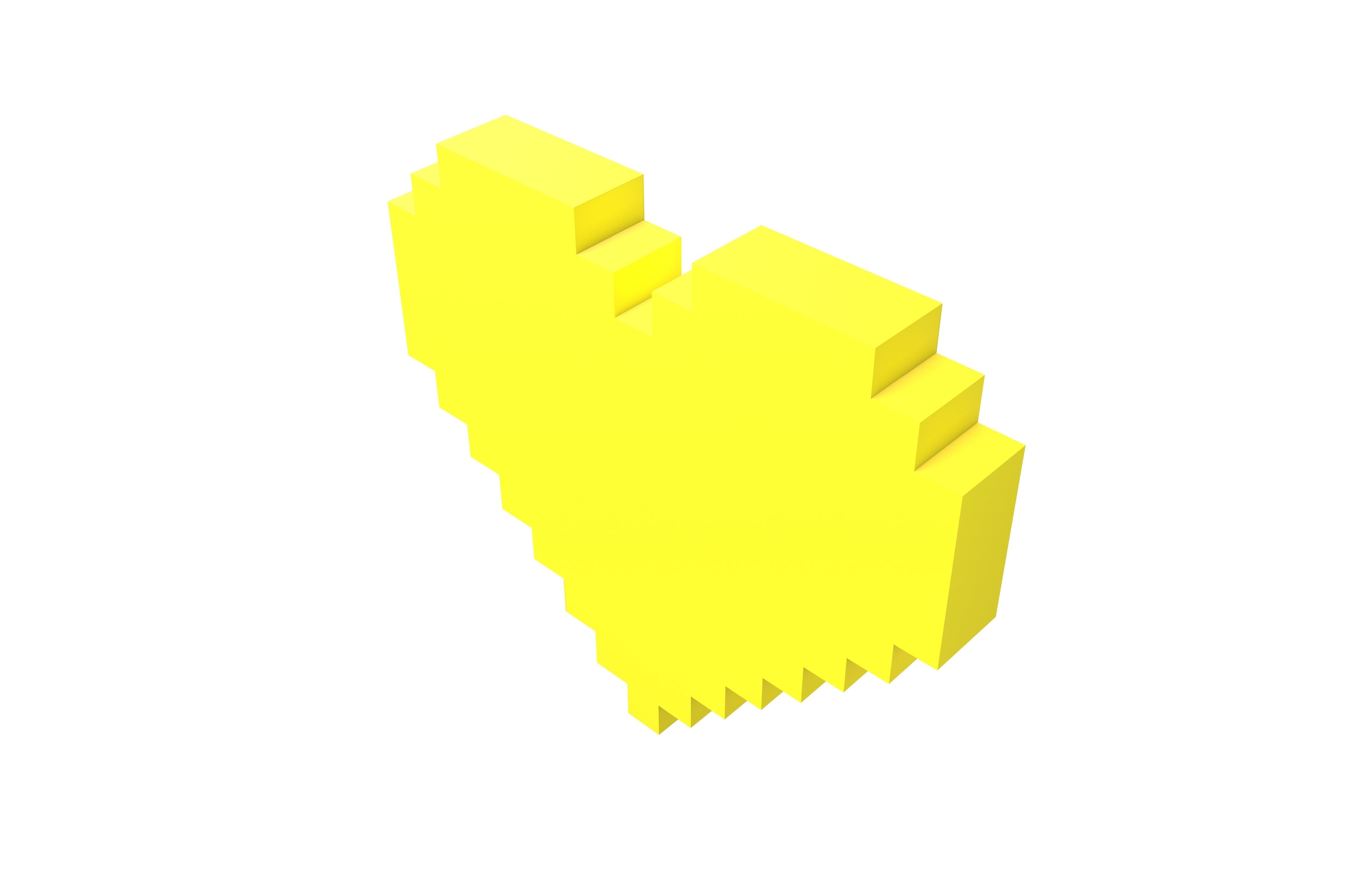 Pixel Heart v4 003 Low-poly 3D model_2