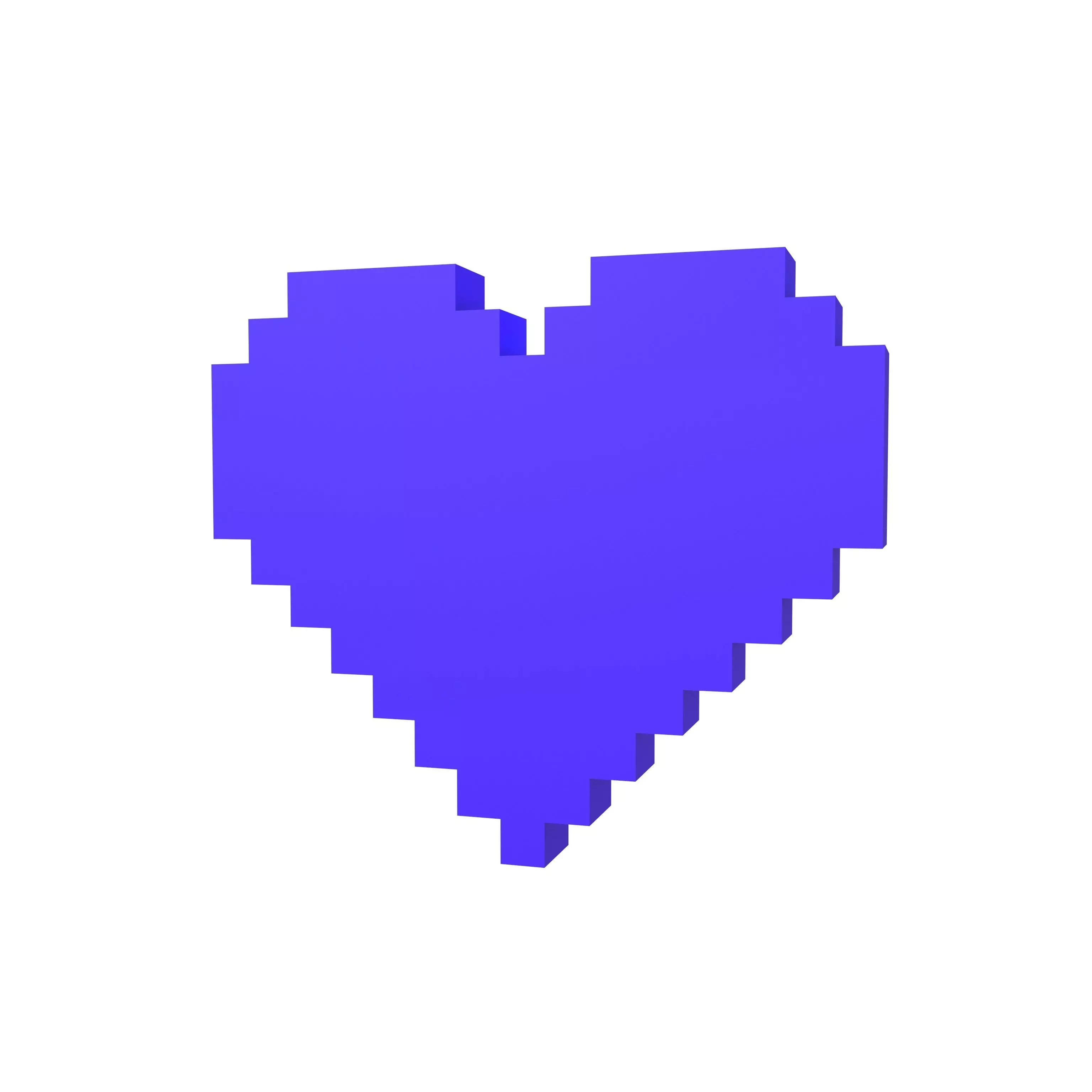 Pixel Heart v4 005 Low-poly 3D model_0