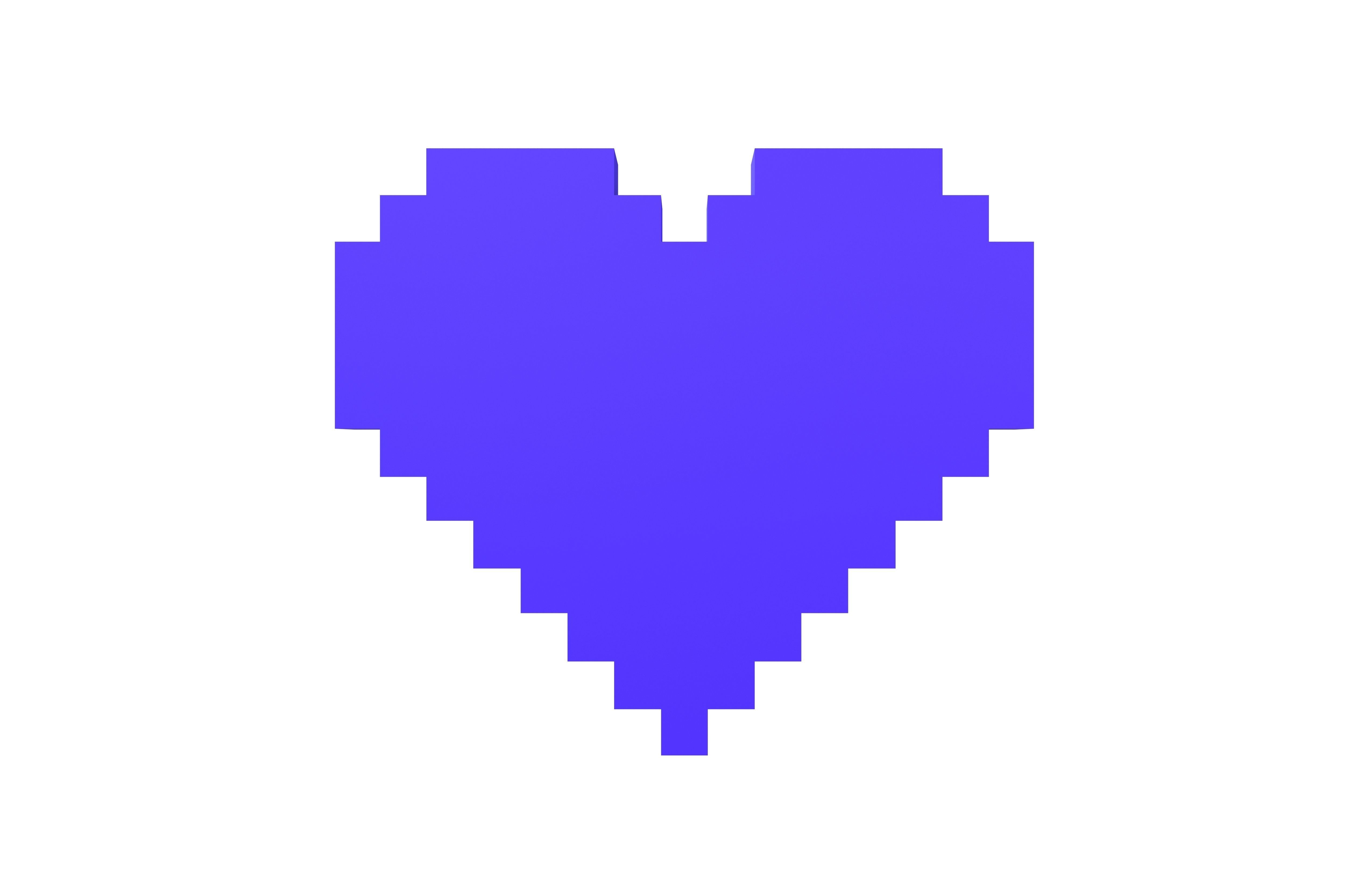 Pixel Heart v4 005 Low-poly 3D model_1