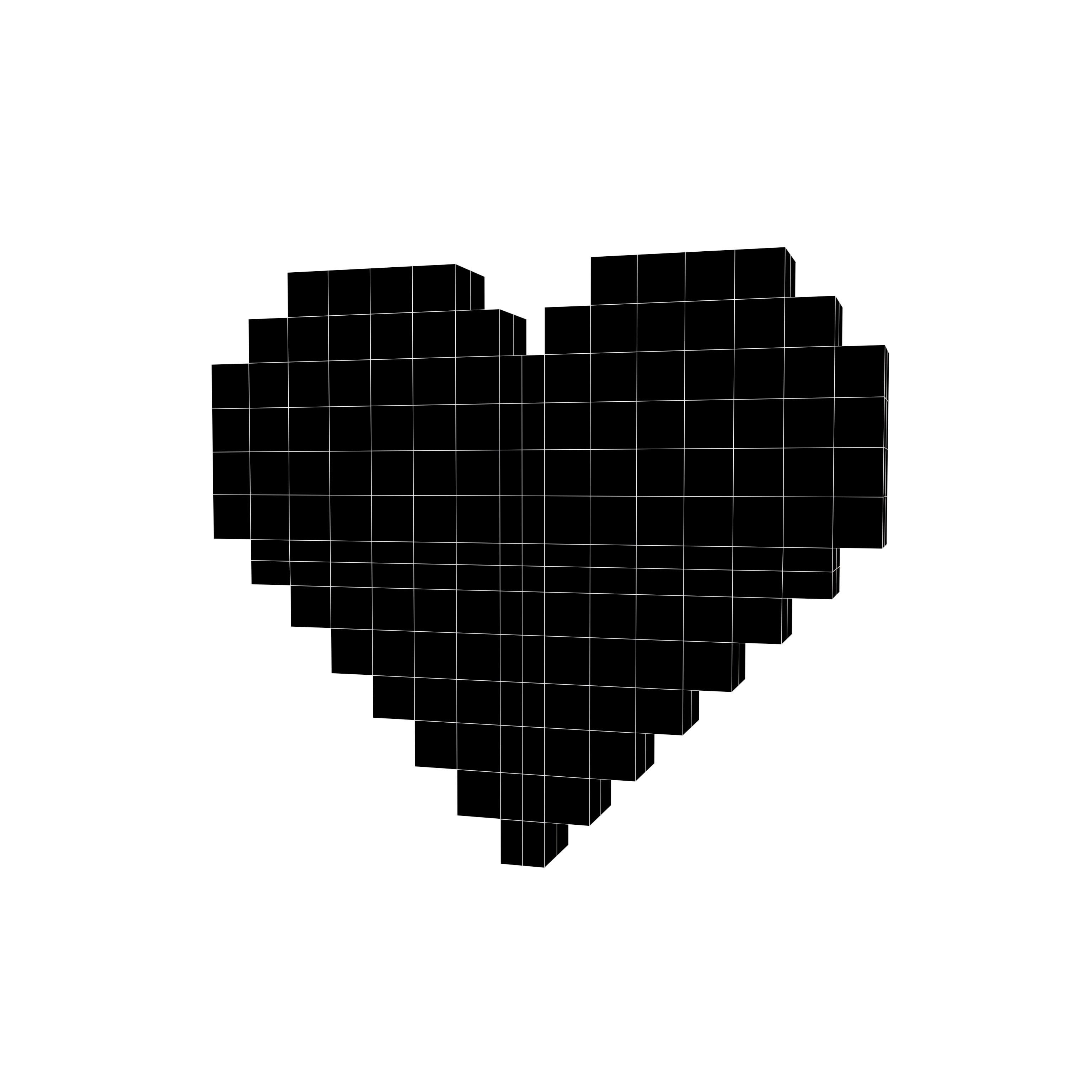 Pixel Heart v4 005 Low-poly 3D model_7